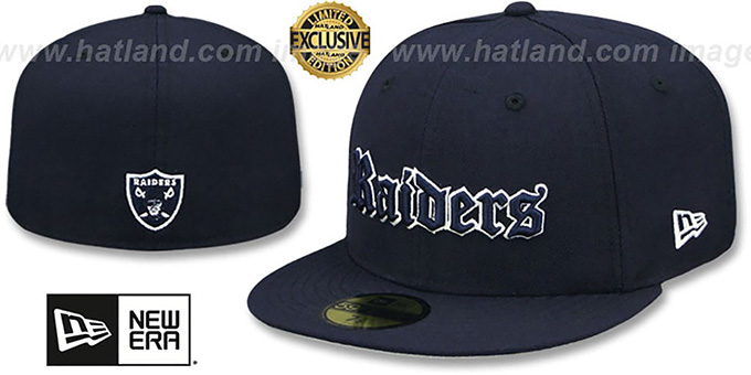 Raiders 'GOTHIC TEAM-BASIC' Navy Fitted Hat by New Era