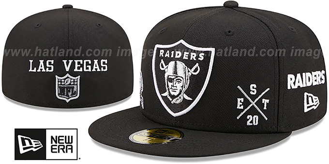 Raiders 'MULTI-AROUND' Black Fitted Hat by New Era