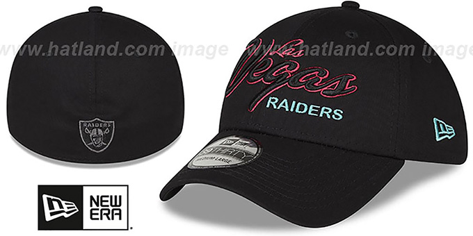Raiders 'NEON SCRIPT FLEX' Black Hat by New Era