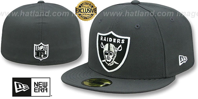 Raiders 'NFL TEAM-BASIC' Charcoal Fitted Hat by New Era