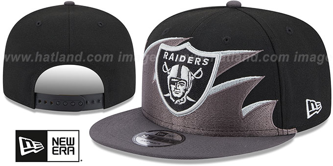 Raiders 'NFL TIDAL WAVE SNAPBACK' Black-Charcoal Hat by New Era