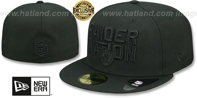 Raiders 'RAIDER-NATION BLACKOUT' Fitted Hat by New Era