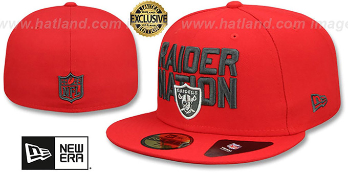 Las Vegas Raiders Raider Nation Fire Red Charcoal Fitted Hat