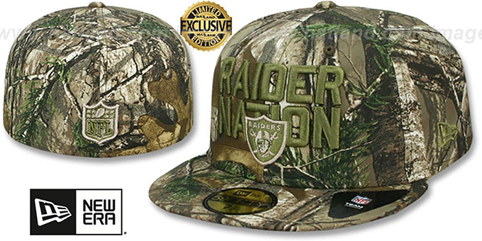 Raiders 'RAIDER-NATION' Realtree-Olive Fitted Hat by New Era