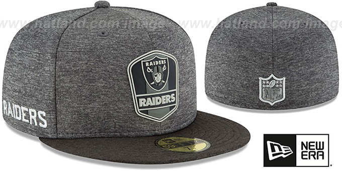 Raiders 'ROAD ONFIELD STADIUM' Charcoal-Black Fitted Hat by New Era