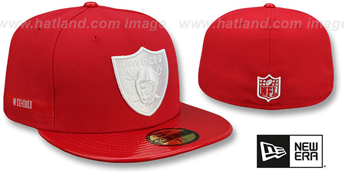 Raiders 'RETRO-HOOK' Red-White Fitted Hat by New Era