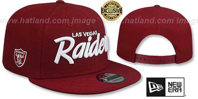 Raiders 'SCRIPT TEAM-BASIC SNAPBACK' Burgundy Hat by New Era