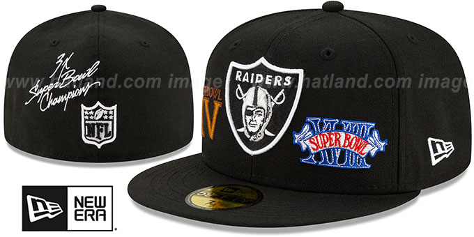Raiders 'SUPER BOWL CHAMPS ELEMENTS' Black Fitted Hat by New Era