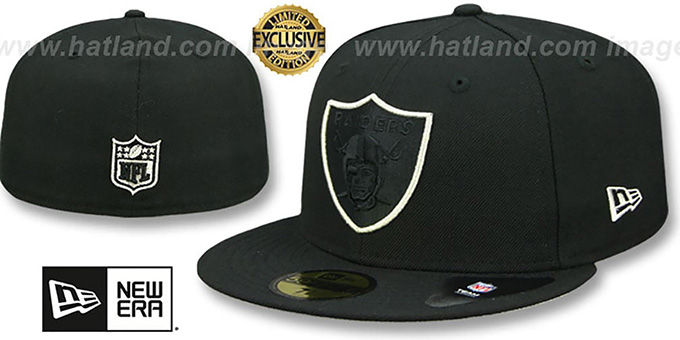 Raiders 'TONAL-POP' Black-Silver Fitted Hat by New Era