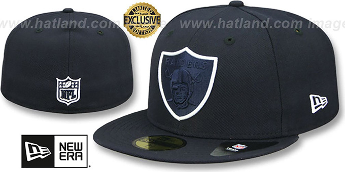 Raiders 'TONAL-POP' Navy-White Fitted Hat by New Era
