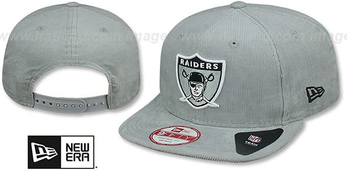 Raiders 'VINTAGE CORD SNAPBACK' Grey Hat by New Era