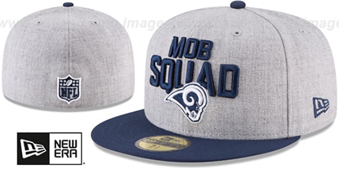 Rams '2018 ONSTAGE' Grey-Navy Fitted Hat by New Era
