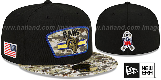 Rams '2021 SALUTE-TO-SERVICE' Black-Desert Fitted Hat by New Era