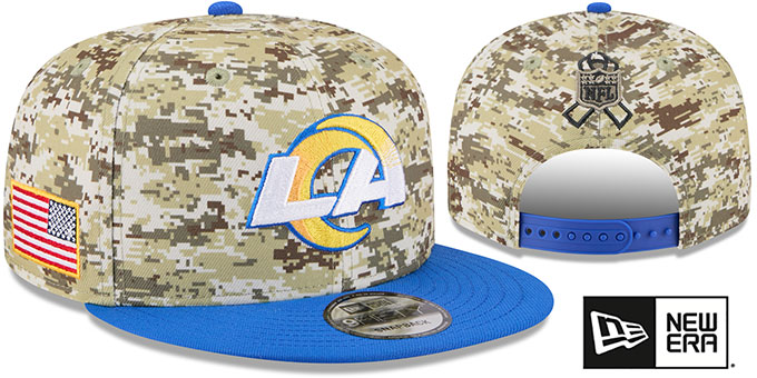 Rams 2025 'SALUTE-TO-SERVICE SNAPBACK' Desert Storm-Blue Hat by New Era