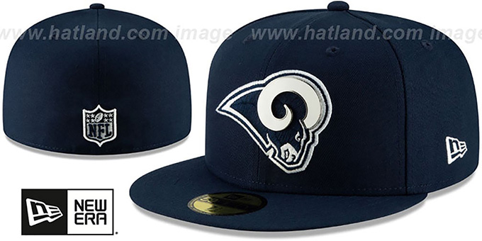 Rams 'METAL-N-THREAD' Navy Fitted Hat by New Era