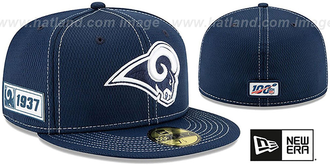 Rams 'ONFIELD SIDELINE ROAD' Navy Fitted Hat by New Era