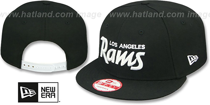 Rams 'SCRIPT TEAM-BASIC SNAPBACK' Black-White Hat by New Era