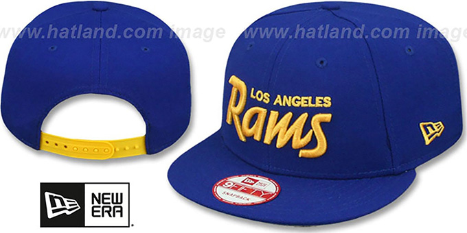 Rams 'SCRIPT TEAM-BASIC SNAPBACK' Royal-Gold Hat by New Era