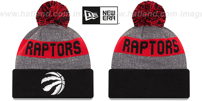 Raptors 'ARENA SPORT' Black-Red Knit Beanie Hat by New Era