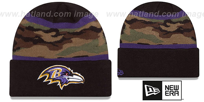 Ravens 'ARMY CAMO FILLZ' Knit Beanie Hat by New Era
