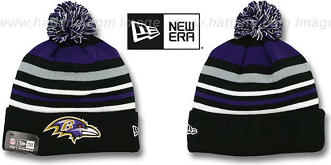 Ravens 'STRIPEOUT' Knit Beanie Hat by New Era