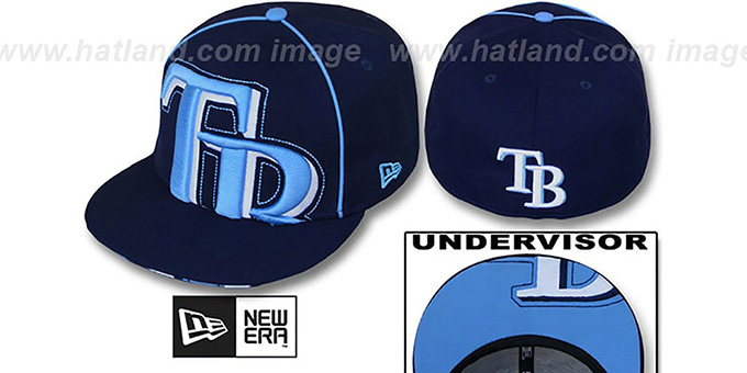 Rays 'BIG-UNDER' Navy Fitted Hat by New Era
