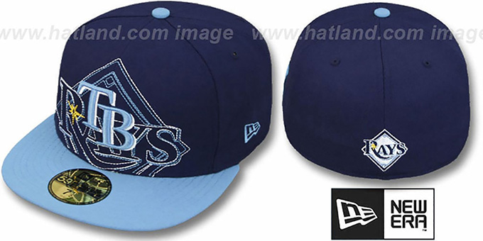 Rays 'NEW MIXIN' Navy-Sky Fitted Hat by New Era