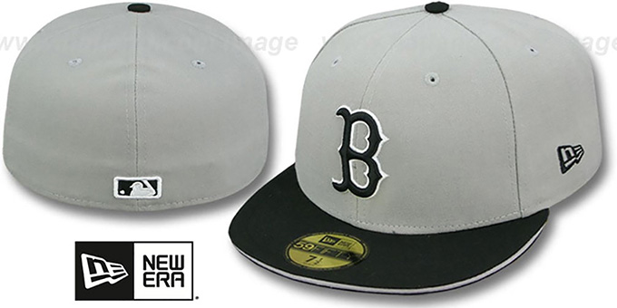 Red Sox '2T SPLIT TEAM-BASIC' Grey-Black Fitted Hat by New Era