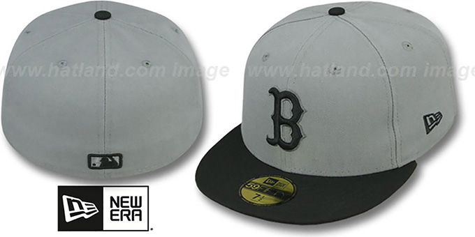 Red Sox '2T TEAM-BASIC' Grey-Black Fitted Hat by New Era