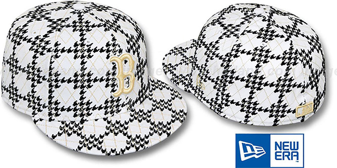 Red Sox 'A-TOOTH' White-Black Fitted Hat by New Era