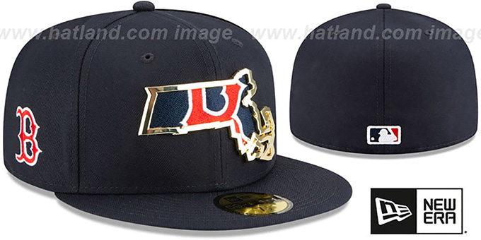 Red Sox 'GOLD STATED INSIDER' Navy Fitted Hat by New Era