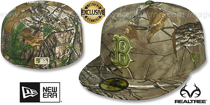 Red Sox 'MLB TEAM-BASIC' Realtree Camo Fitted Hat by New Era