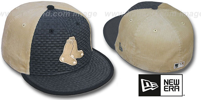 Red Sox 'WEAVE-N-CORD' Fitted Hat by New Era - black-tan