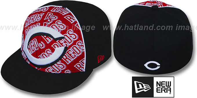 Reds 'ANGLEBAR' Black-Red Fitted Hat by New Era
