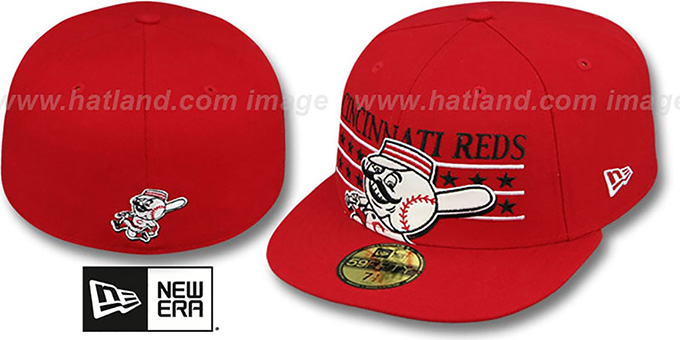 Reds 'STAR STUDDED' Red Fitted Hat by New Era