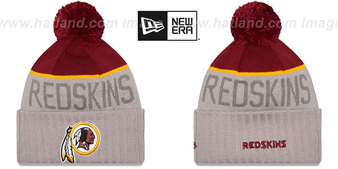 Redskins '2015 STADIUM' Grey-Burgundy Knit Beanie Hat by New Era