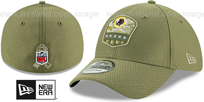 Redskins '2019 SALUTE-TO-SERVICE FLEX' Olive Hat by New Era