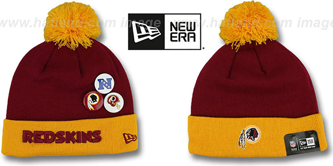 Redskins 'BUTTON-UP' Knit Beanie Hat by New Era