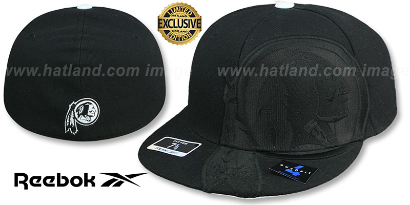 Redskins 'SUPERSIZE BLACKOUT' Fitted Hat by Reebok