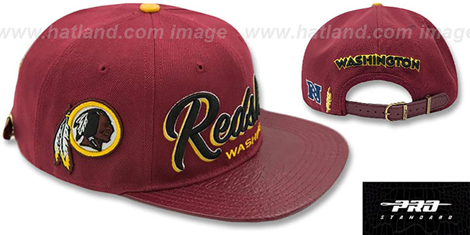 Redskins 'TEAM-SCRIPT STRAPBACK' Burgundy Hat by Pro Standard