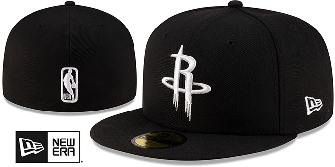 Rockets 'NBA TEAM-BASIC' Black-White Fitted Hat by New Era