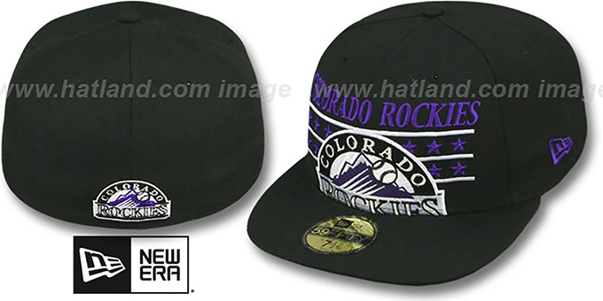 Rockies 'STAR STUDDED' Black Fitted Hat by New Era