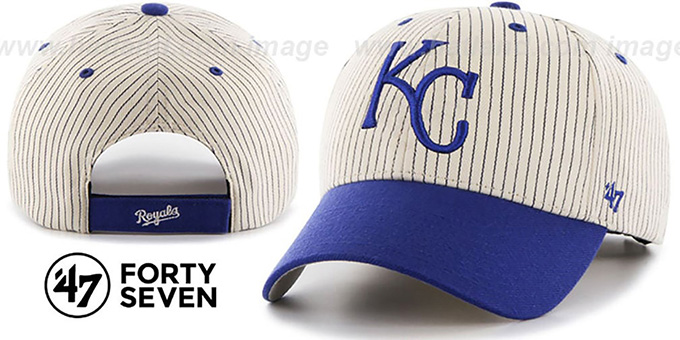 Royals 'HOME-RUN PINSTRIPE STRAPBACK' Hat by Twins 47 Brand