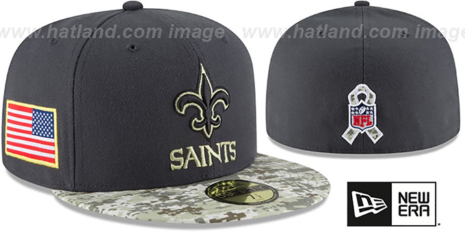 Saints '2016 SALUTE-TO-SERVICE' Grey-Desert Fitted Hat by New Era
