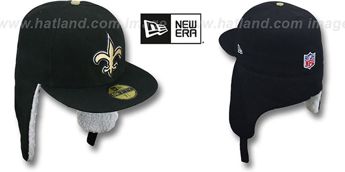 Saints 'NFL-DOGEAR' Black Fitted Hat by New Era