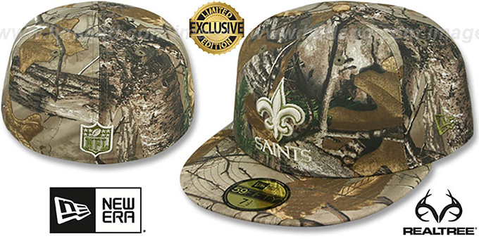 Saints 'NFL TEAM-BASIC' Realtree Camo Fitted Hat by New Era
