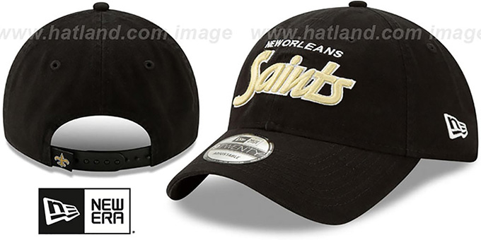 Saints 'RETRO-SCRIPT SNAPBACK' Black Hat by New Era
