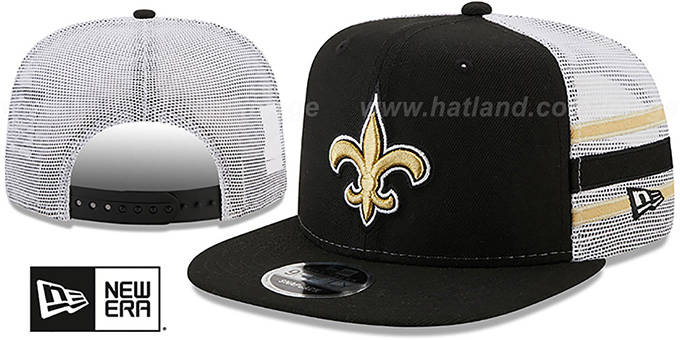 Saints 'SIDE-STRIPE TRUCKER SNAPBACK' Black Hat by New Era