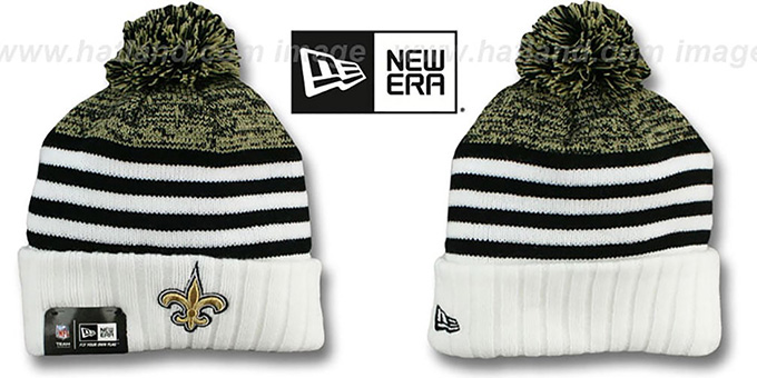 Saints 'SNOWFALL STRIPE' Knit Beanie Hat by New Era