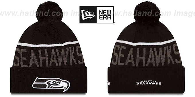 Seahawks '2015 STADIUM' Black-White Knit Beanie Hat by New Era